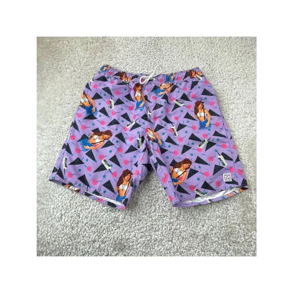 RSVLTS Purple Kelly Kapowski Saved By The Bell Swim Shorts Mens XL